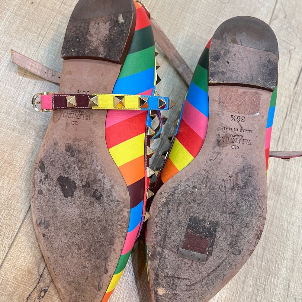 Valentino Multicolor Studded Flats - Picture 4 of 4
